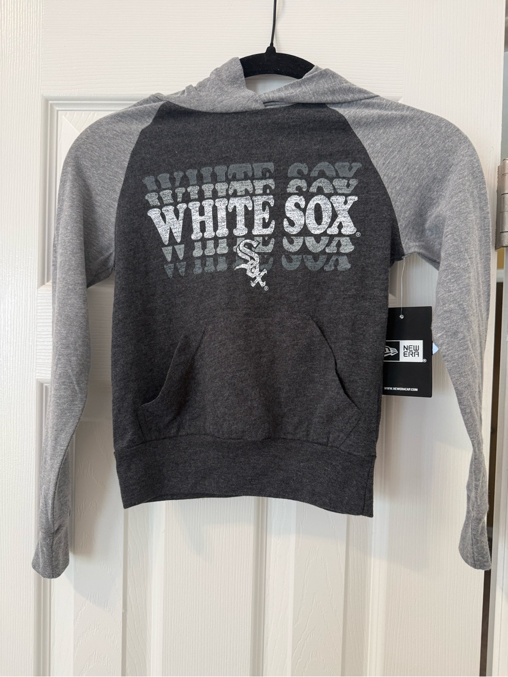 NWT KIDS New Era Chicago White Sox Two-Tone Gray Crewneck Hoodie